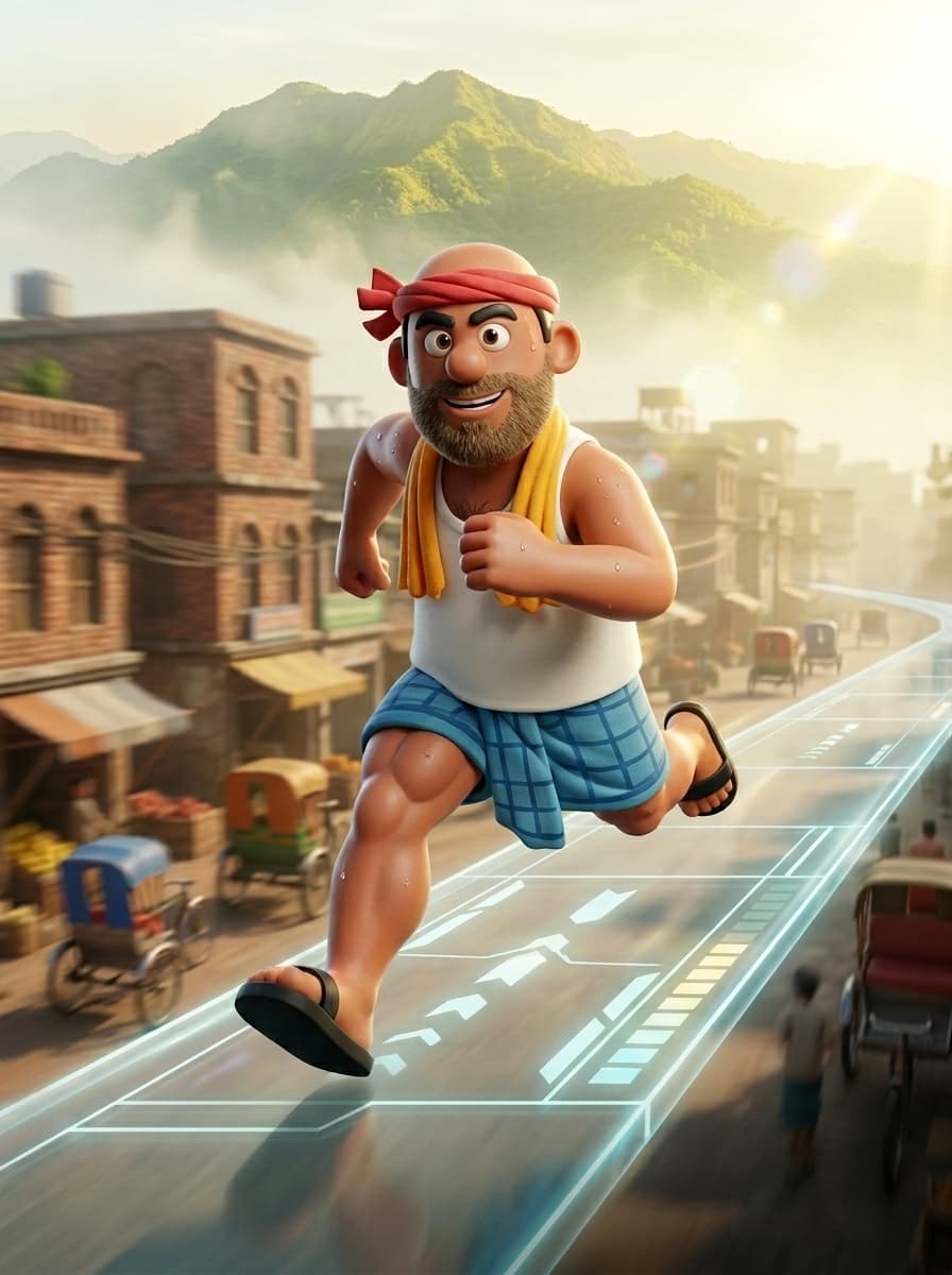 Barood runner on the street