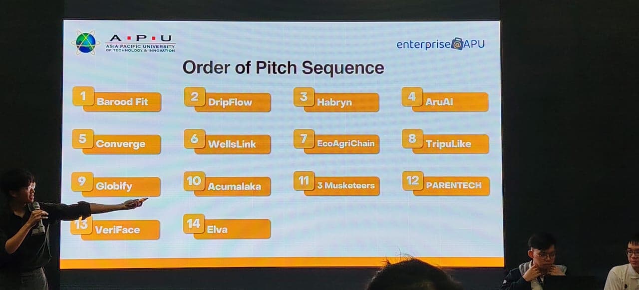 Innovate-X pitch order — Barood Fit first of 14 finalists at APU